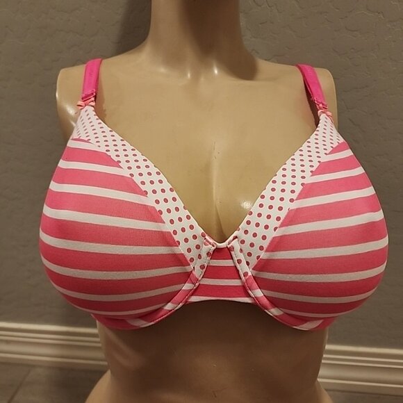 NWT Victoria's Secret Cotton Bra 36DD Lined Perfect Coverage Underwire Pink - Picture 1 of 3